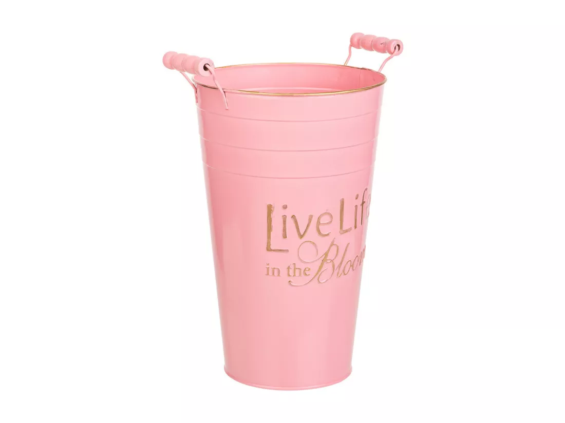 Vase en métal rose 24xd19x30/32.5h b:13