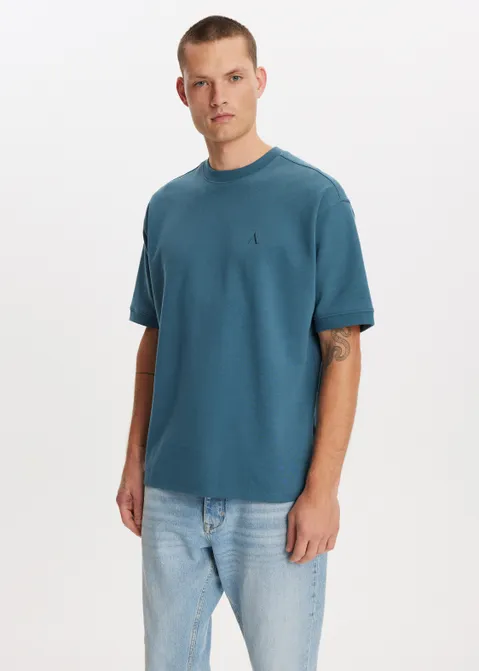 Loose fit t-shirt blauw (PETROL)
