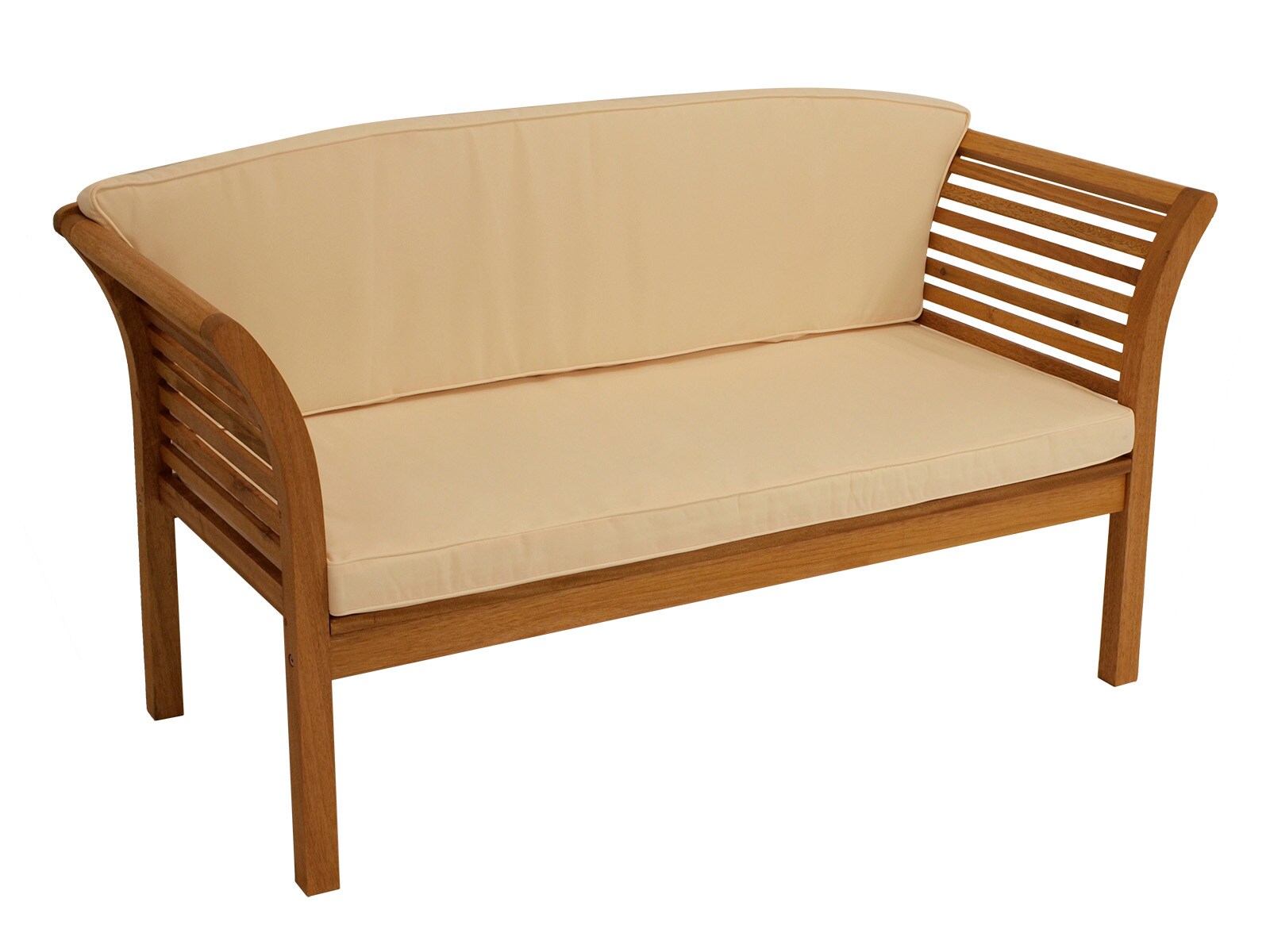 DEGAMO Loungeset MALAGA 4-teilig, Eukalyptus geölt, mit Polstern,