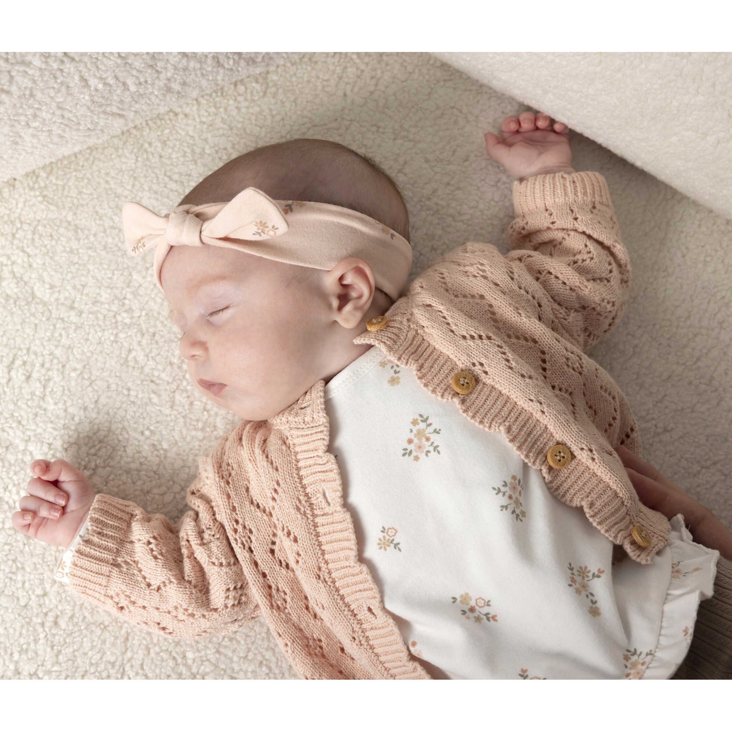 Feetje Ajour-Strickjacke rosa