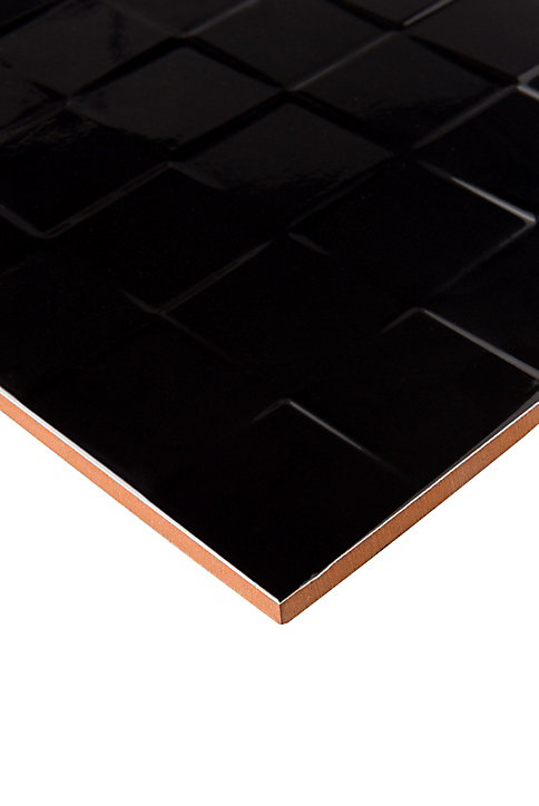 Carrelage mural noir 25x40cm Alexandrina décor 3D