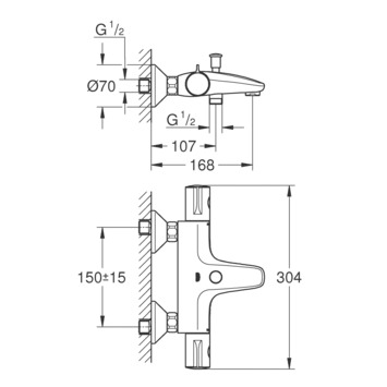 Grohe Grohtherm 800 thermostatische badkraan chroom