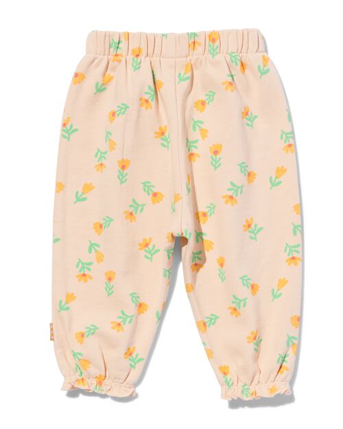 pantalon à fleurs en coton pour bébé pêche