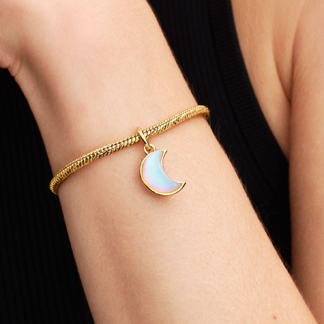 Pandora Gold Moments Funkelnde Mondsichel Charm-Anhänger
