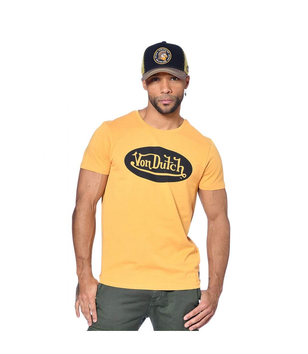 T-shirt Von Dutch col rond homme en coton Front