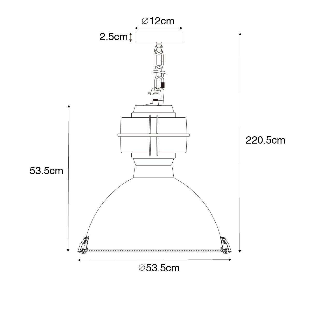 Industriële hanglamp zwart 53,5 cm - Sicko