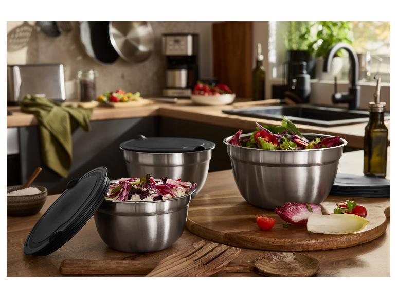 Set van 3 RVS schalen