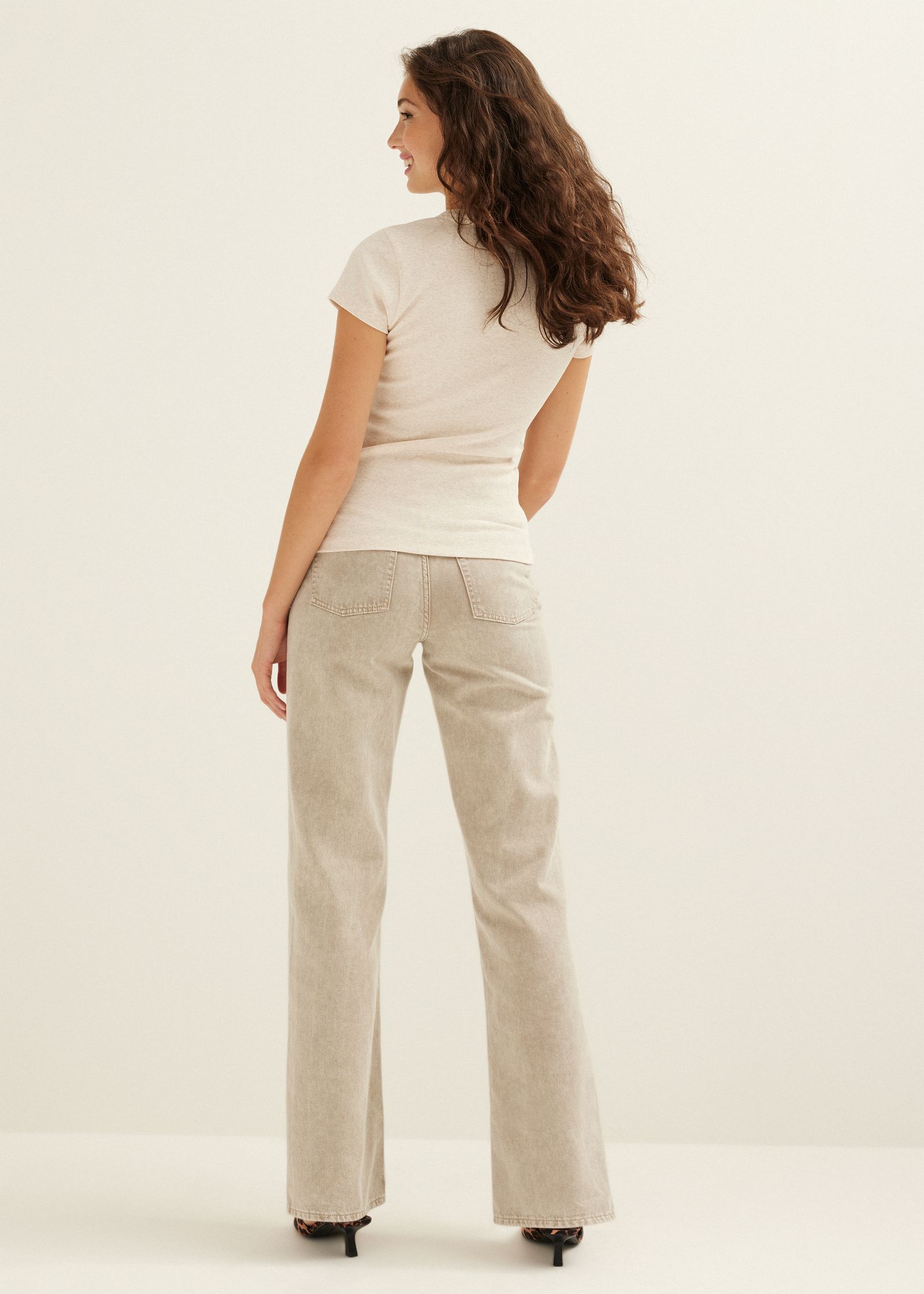 t-shirt met rib structuur