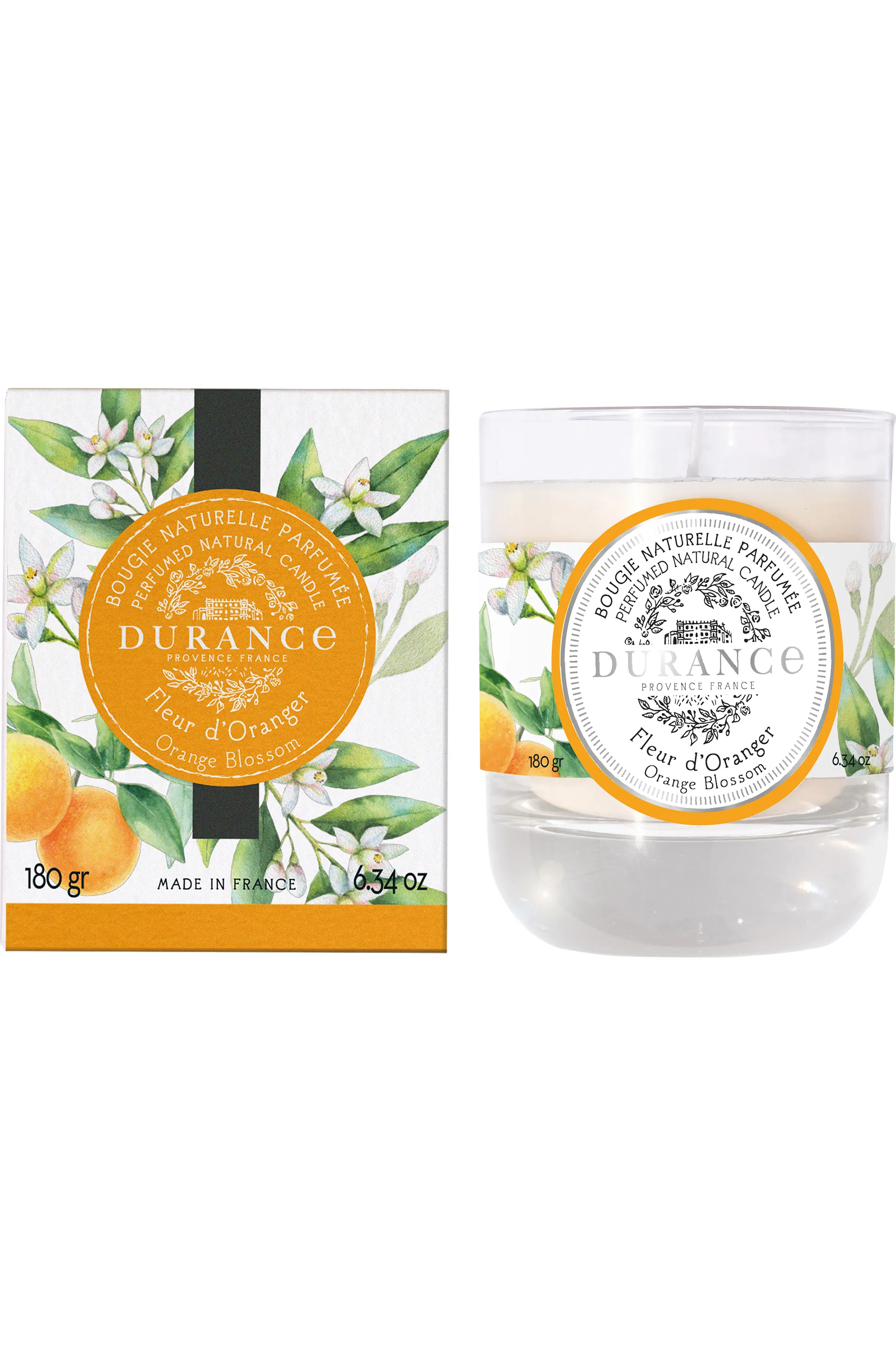 Durance Bougie naturelle parfumée Fleur d’Oranger-180 g