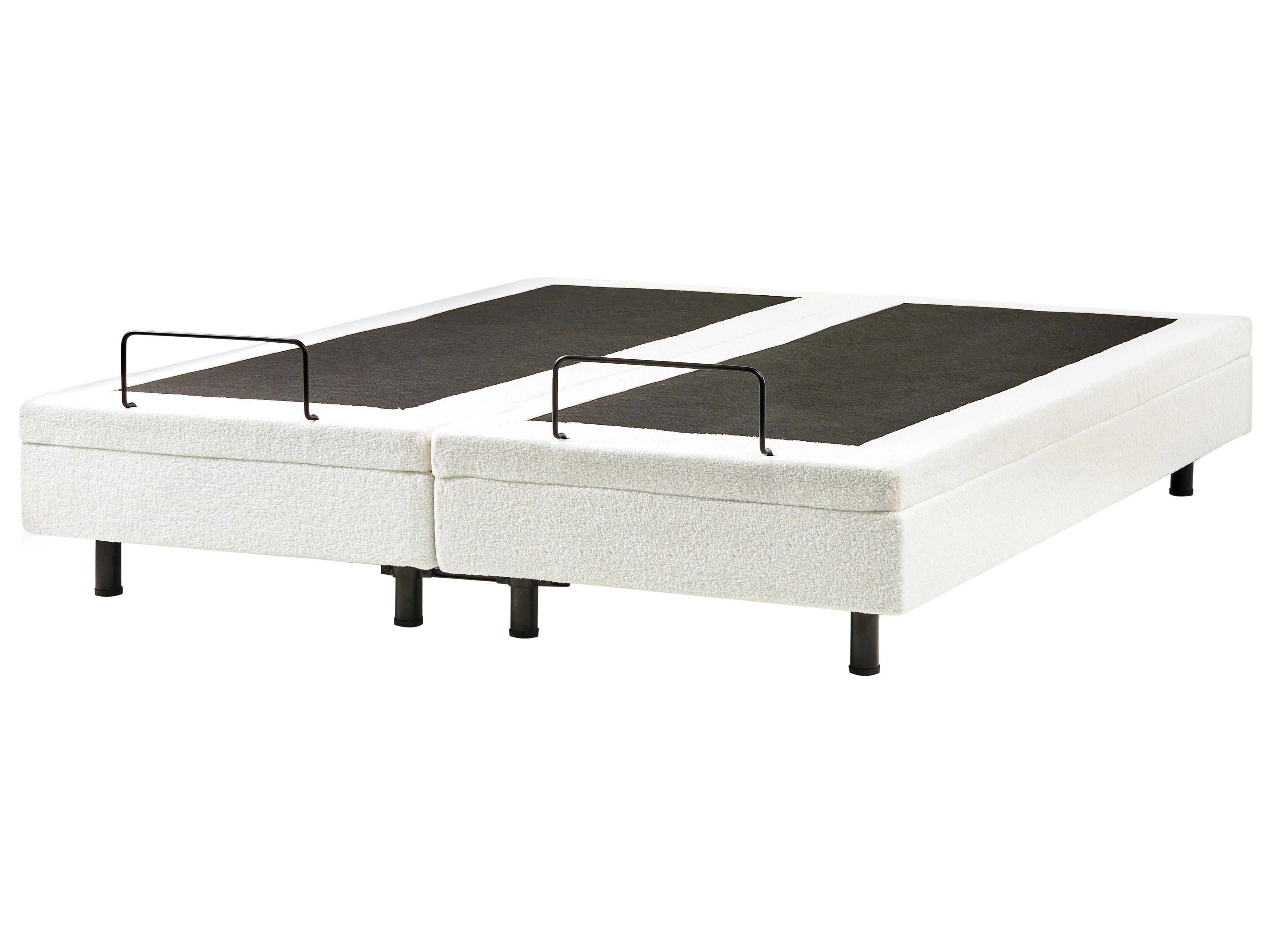 Verstelbaar bed zonder hoofdbord Bouclé DUKE 180 x 200 cm Gebroken wit