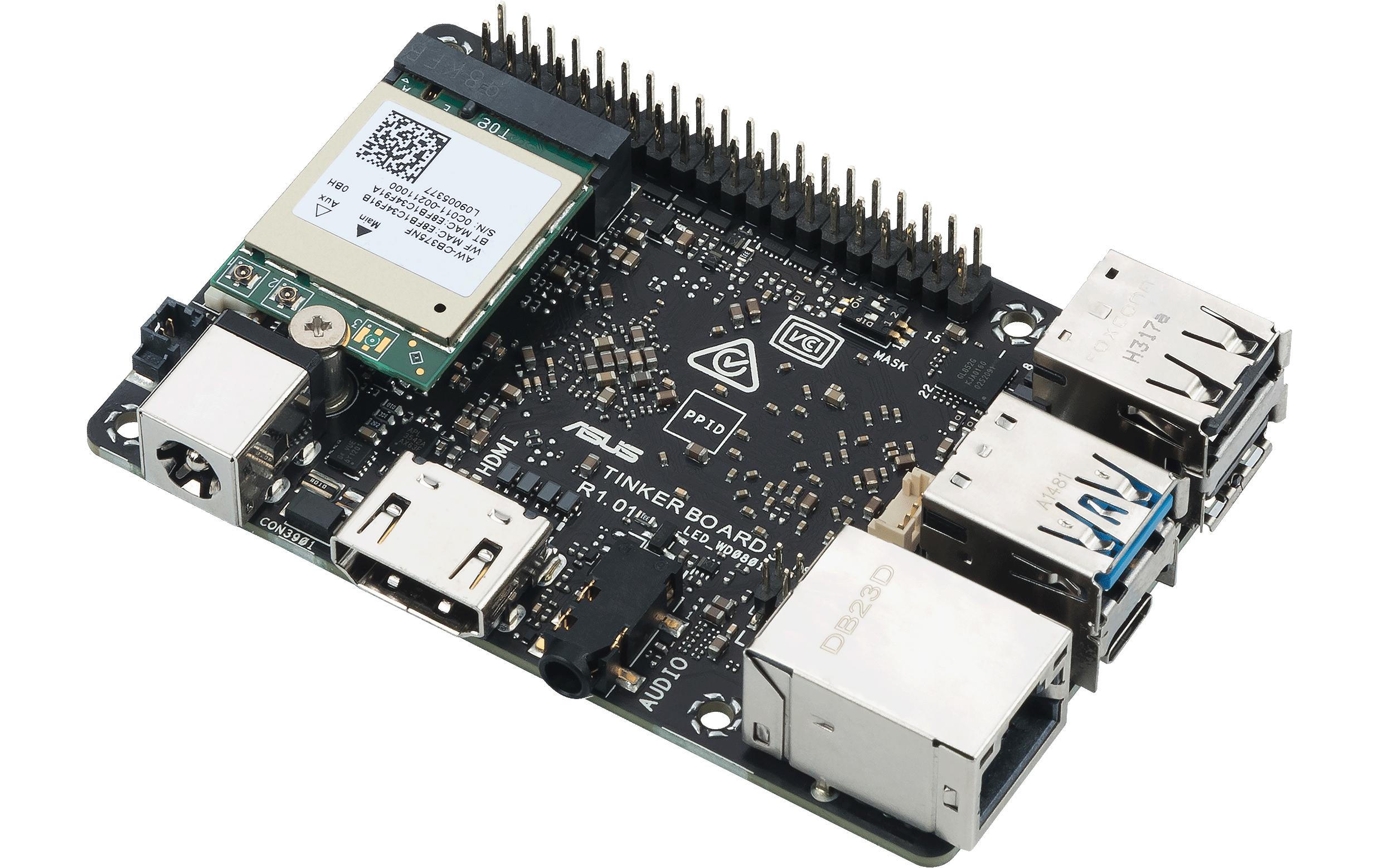 Entwicklerboard Tinker Board 3Kompaktes Entwicklerboard mit Quadcore Prozessor und 2 GB Arbeitsspeicher