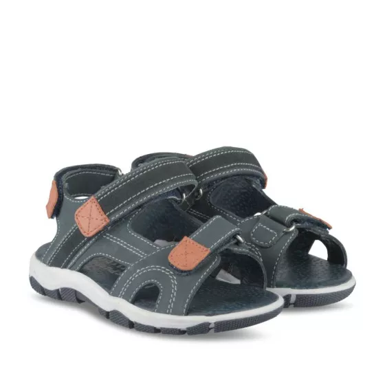 Sandales BLEU CHARLIE & FRIENDS CUIR