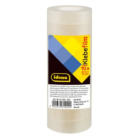 Idena Klebefilm transparent, 15mmx33m, 10 Stück