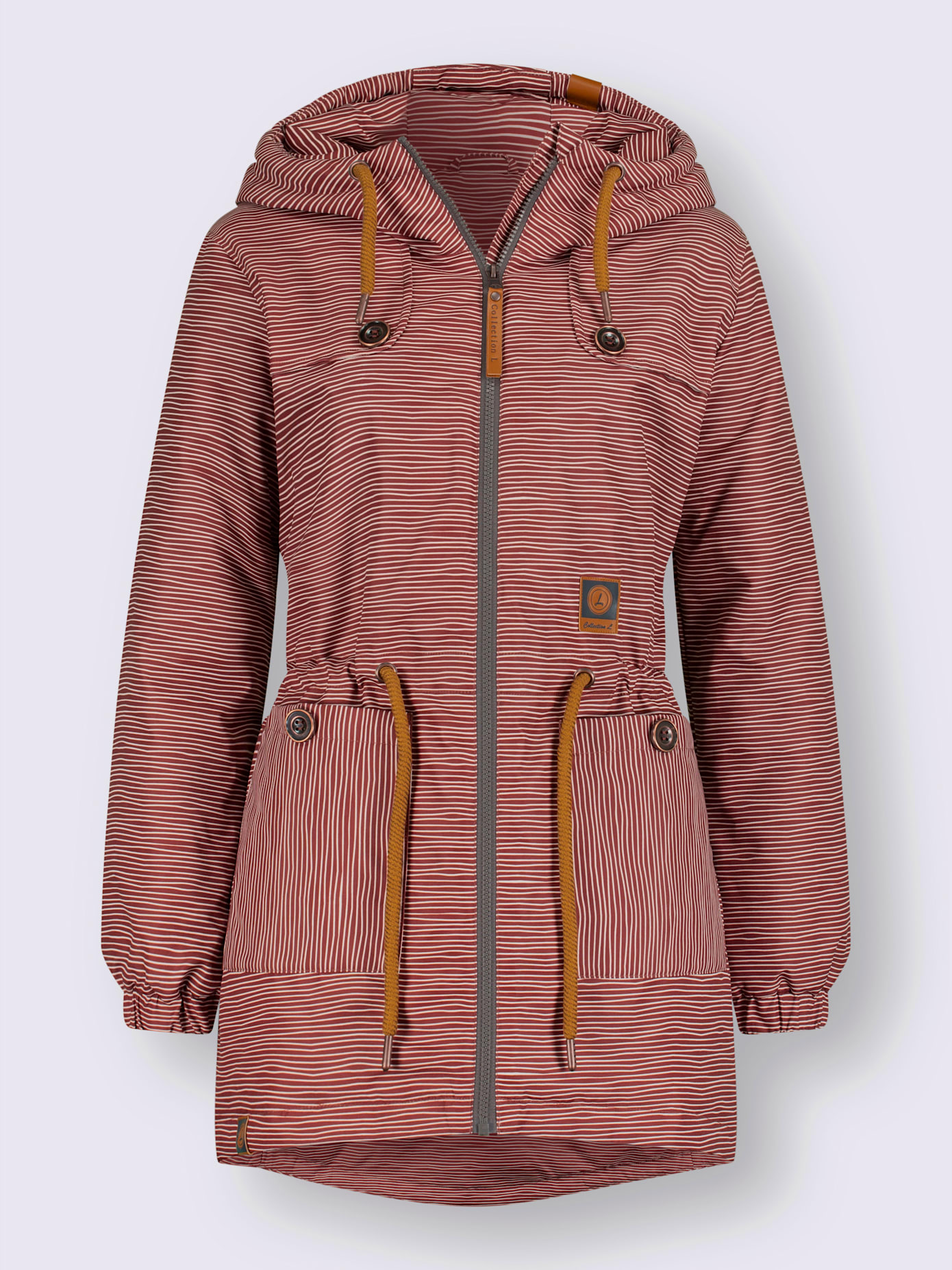 Veste capuche avec coulisse et lien à nouer