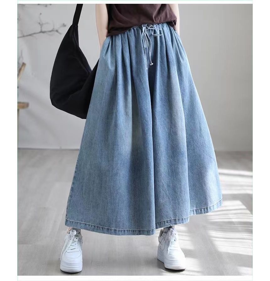 Taragon - High Rise Washed Wide Leg Jeans