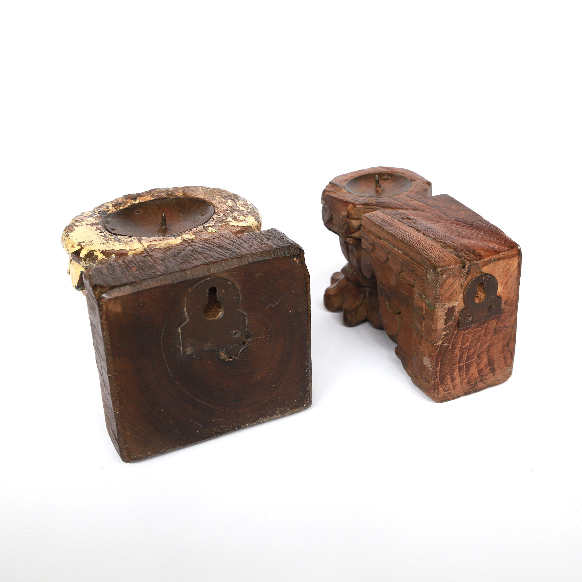 Wand-Kerzenhalter Unikate, Holz, H 11-13 cm, B 8-10 cm, L 10-15 cm von fischer's lagerhaus