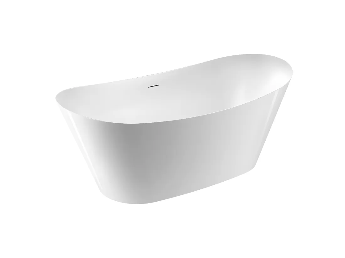 Baignoire îlot design ovale PALMA blanche 170 cm Mat