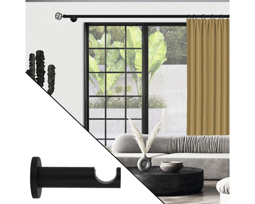 Wandbeugel, enkel spoor, voor Premium Black Line, zwart, Ø 20/28 mm, lengte 9,5 cm, 1 st.