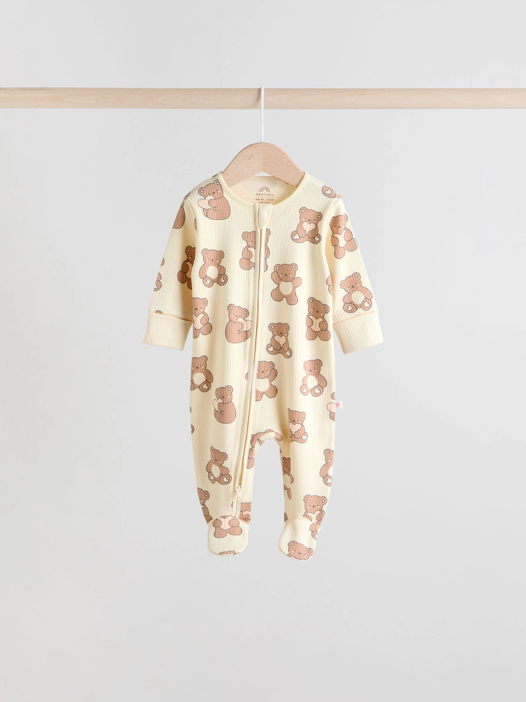 Bruin - 4 Pack Baby-pyjama's met tweewegrits (0mnd -2jr)