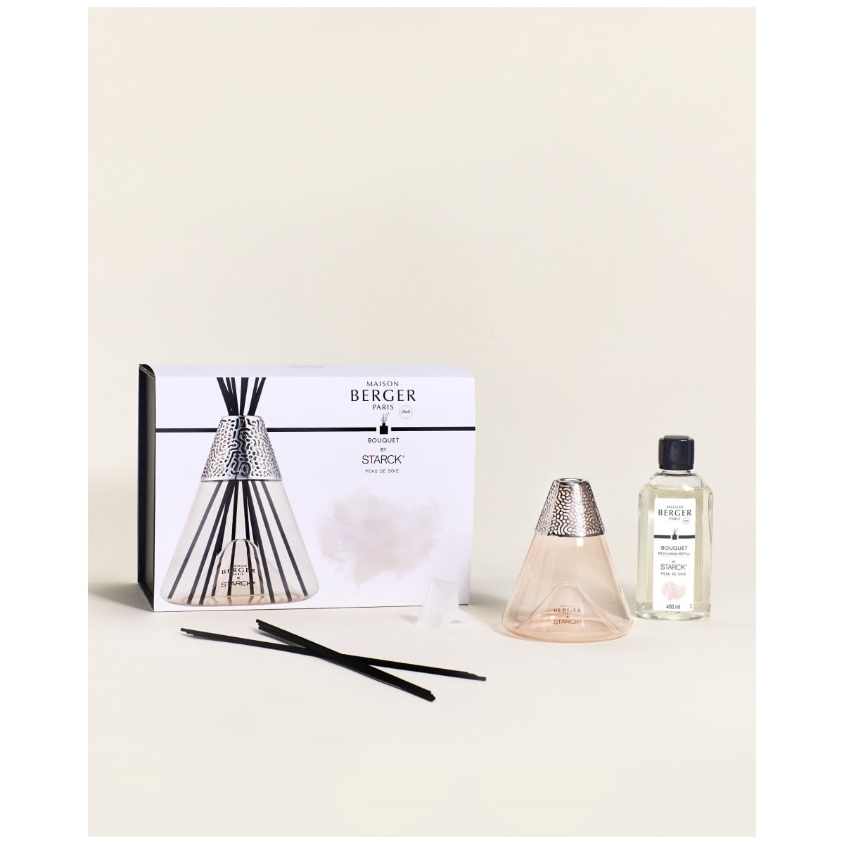 Maison Berger Paris Bouquet Parfumé Starck Peau de Soie Rose Coffret Maison Berger