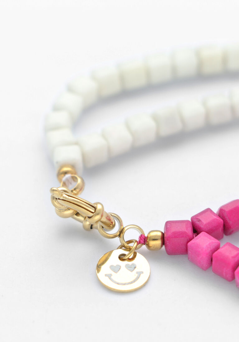 roze bonnie studios armbanden double pink bracelet