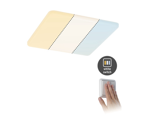 LED inbouwpaneel IP44 14W 1000 lm 3000 K - 6500 K 18,5x18,5 cm WitSwitch satijn 230V