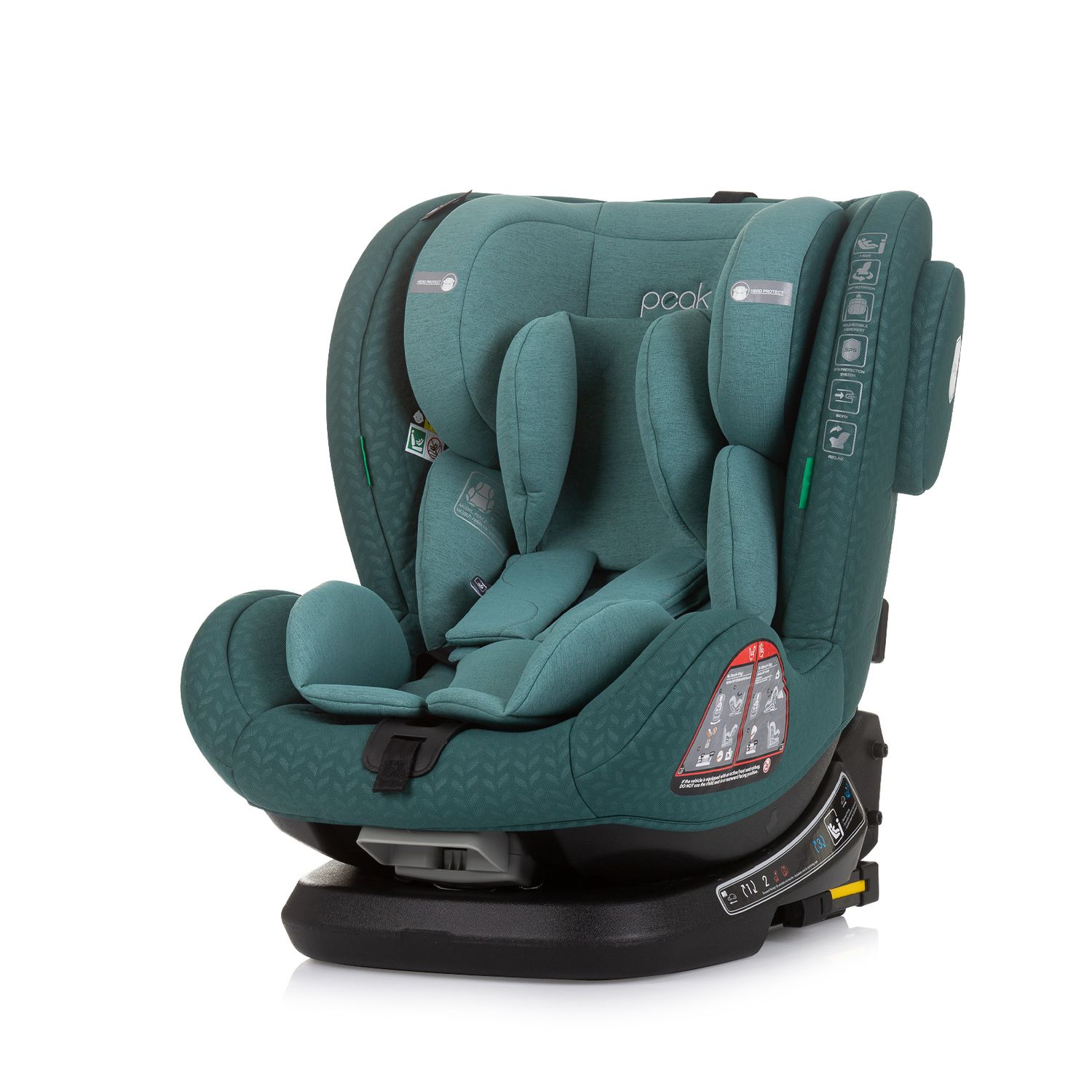 Chipolino Kindersitz Peak i-Size (40 - 150 cm) Isofix, SPS, drehbar, verstellbar grün