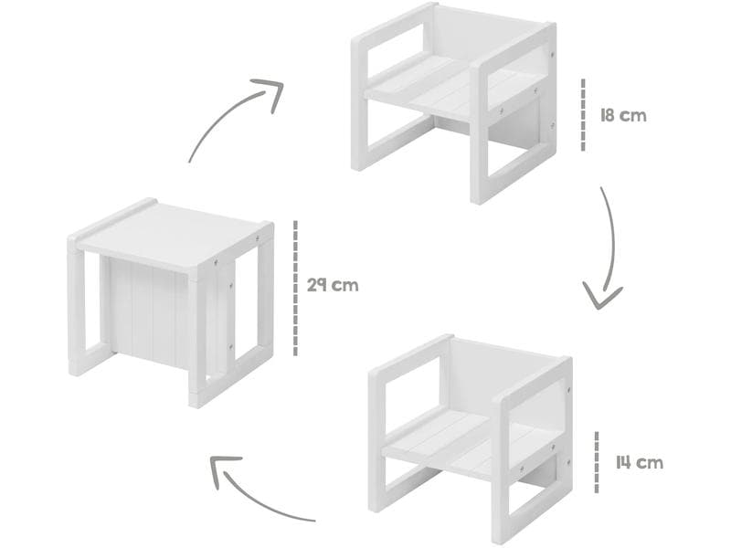 roba Kinderhocker Weiss Sitzhocker im Landhausstil
