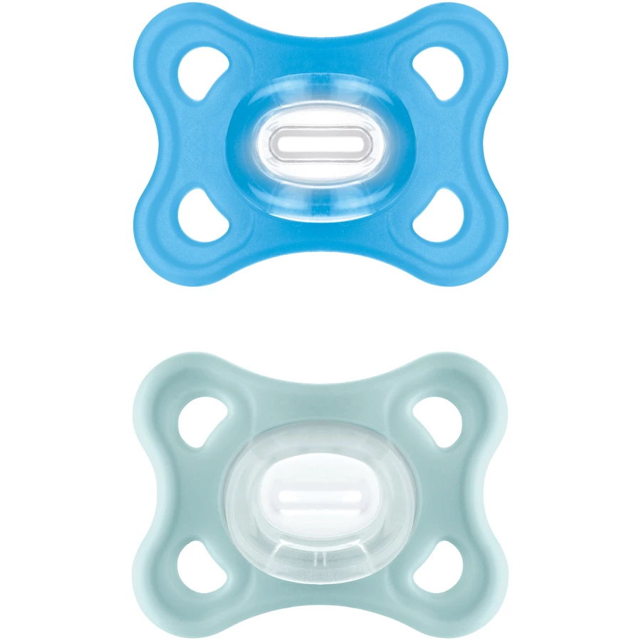 MAM Schnuller Comfort Silikon, 0-6 Monate, 2 Stk, blau + mint