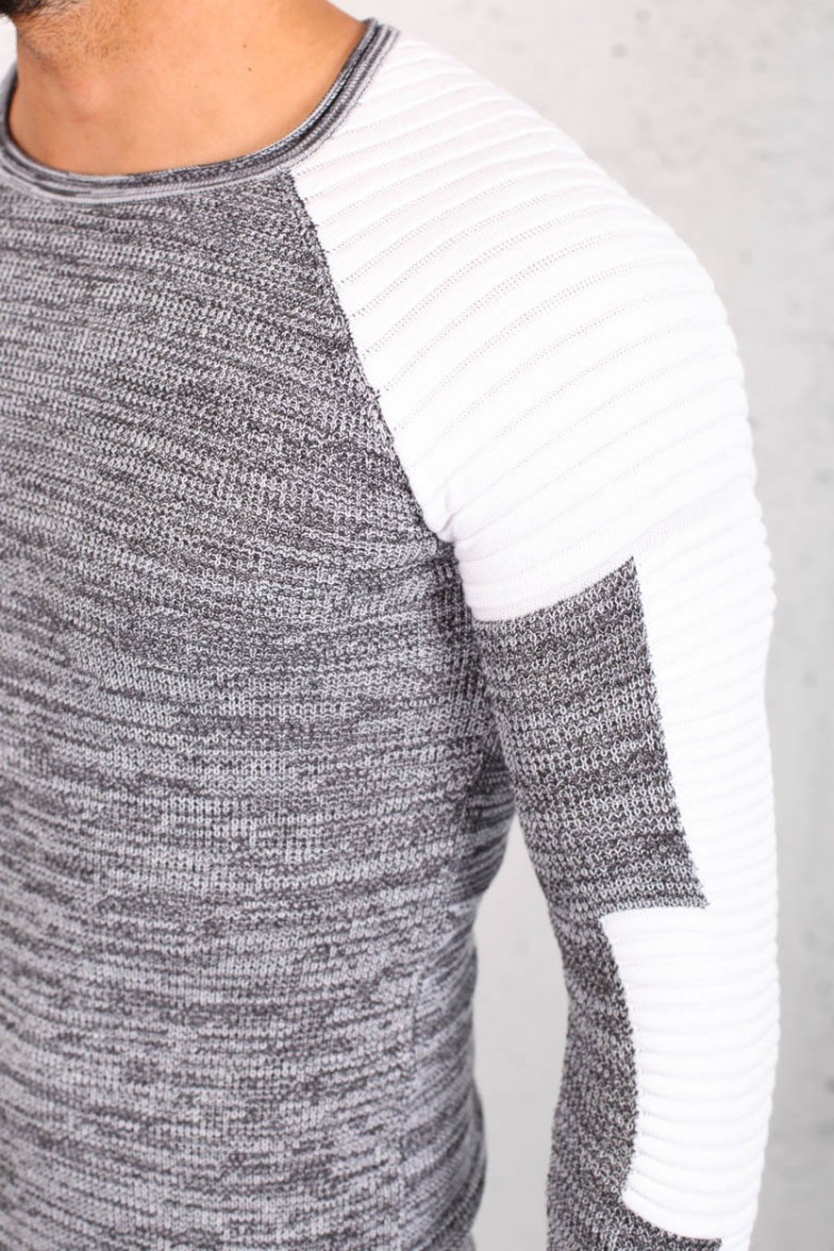 Pull fine maille bi-couleur