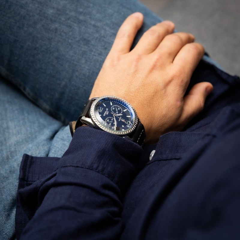 Montre Homme CHTIME bracelet Cuir Noir