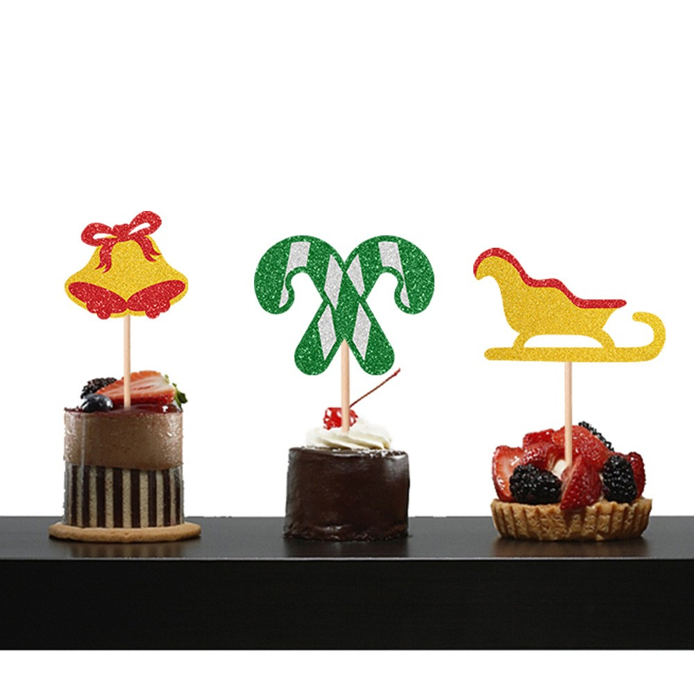 (14-tlg. Set) Kuchenstecker Tortenstecker Topper Dekoration für Torten / Kuchen - Weihnachten