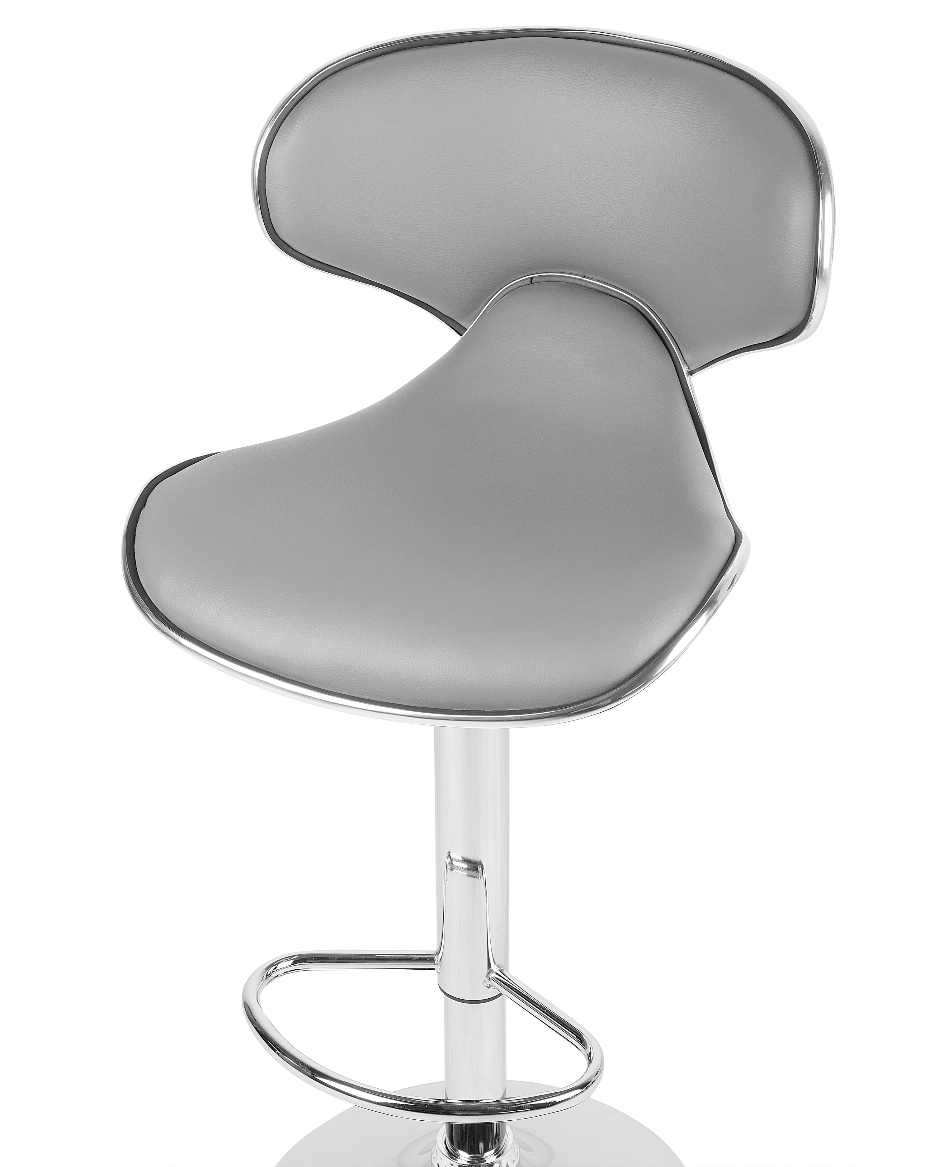 Set van 2 barstoelen CONWAY Kunstleer draaibaar Grijs