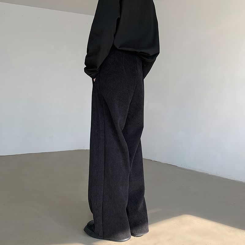 Freehop - Hoge taille effen wijde broek