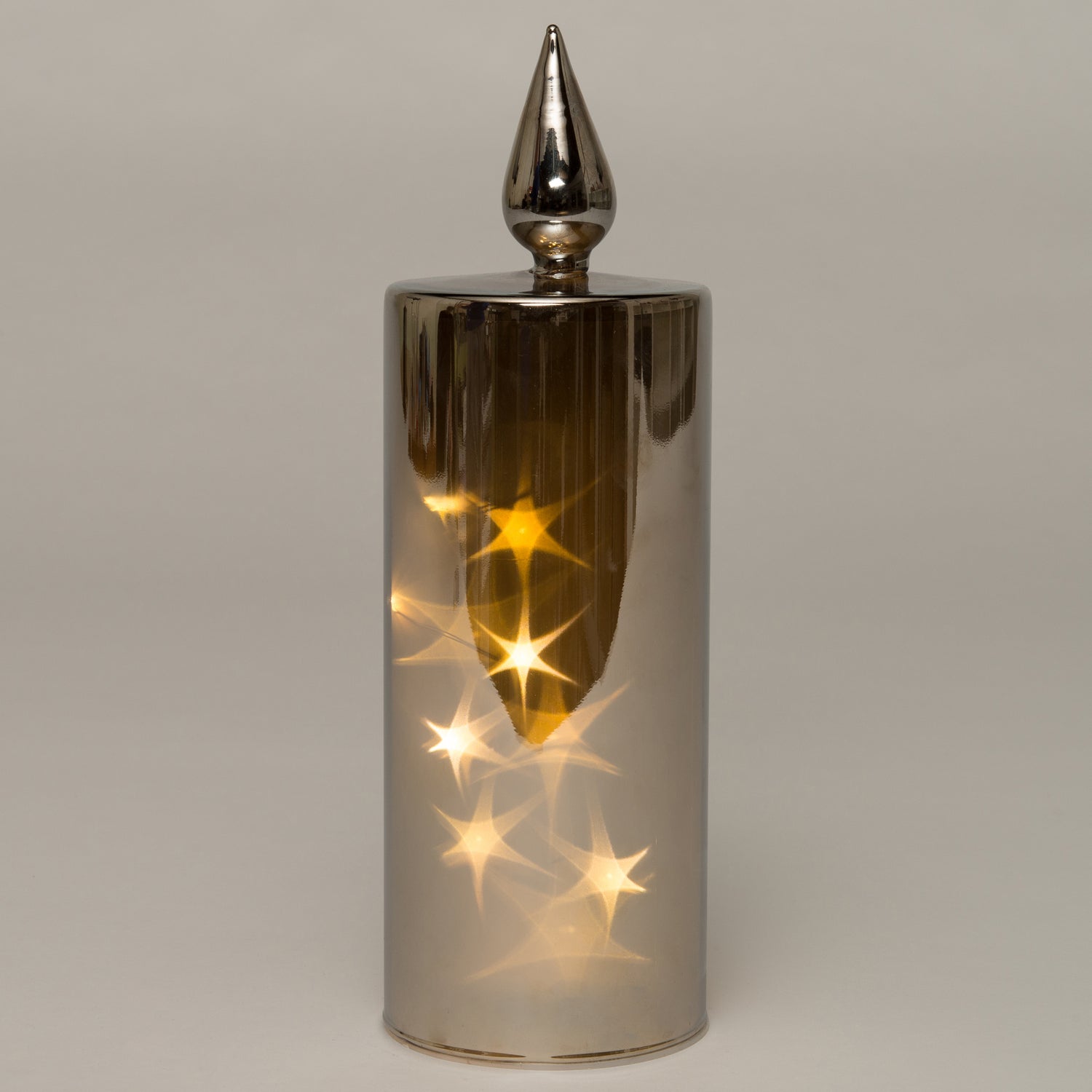 Intratuin LED kaars in glas brons D 9 H 26 cm