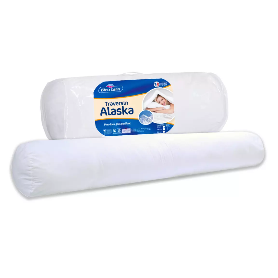 Traversin ferme (140 x 23 cm) Alaska Blanc