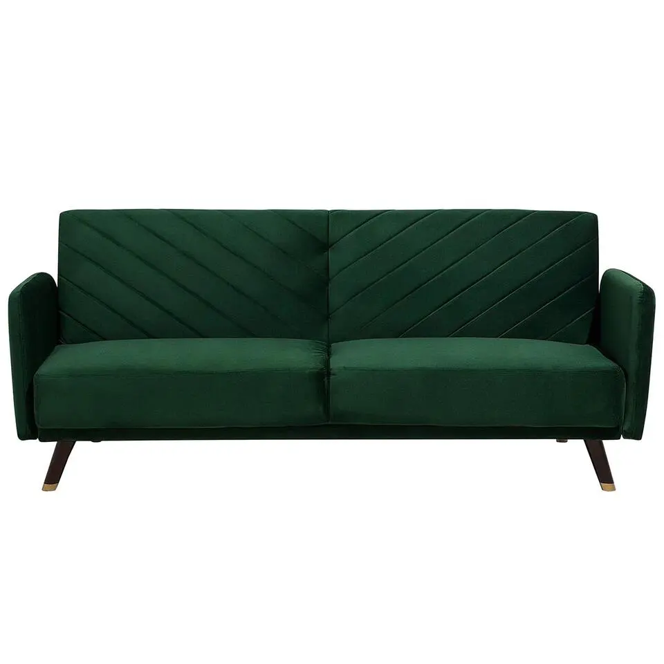 SENJA - Slaapbank 3-zits - Donkere houtkleur - Polyester