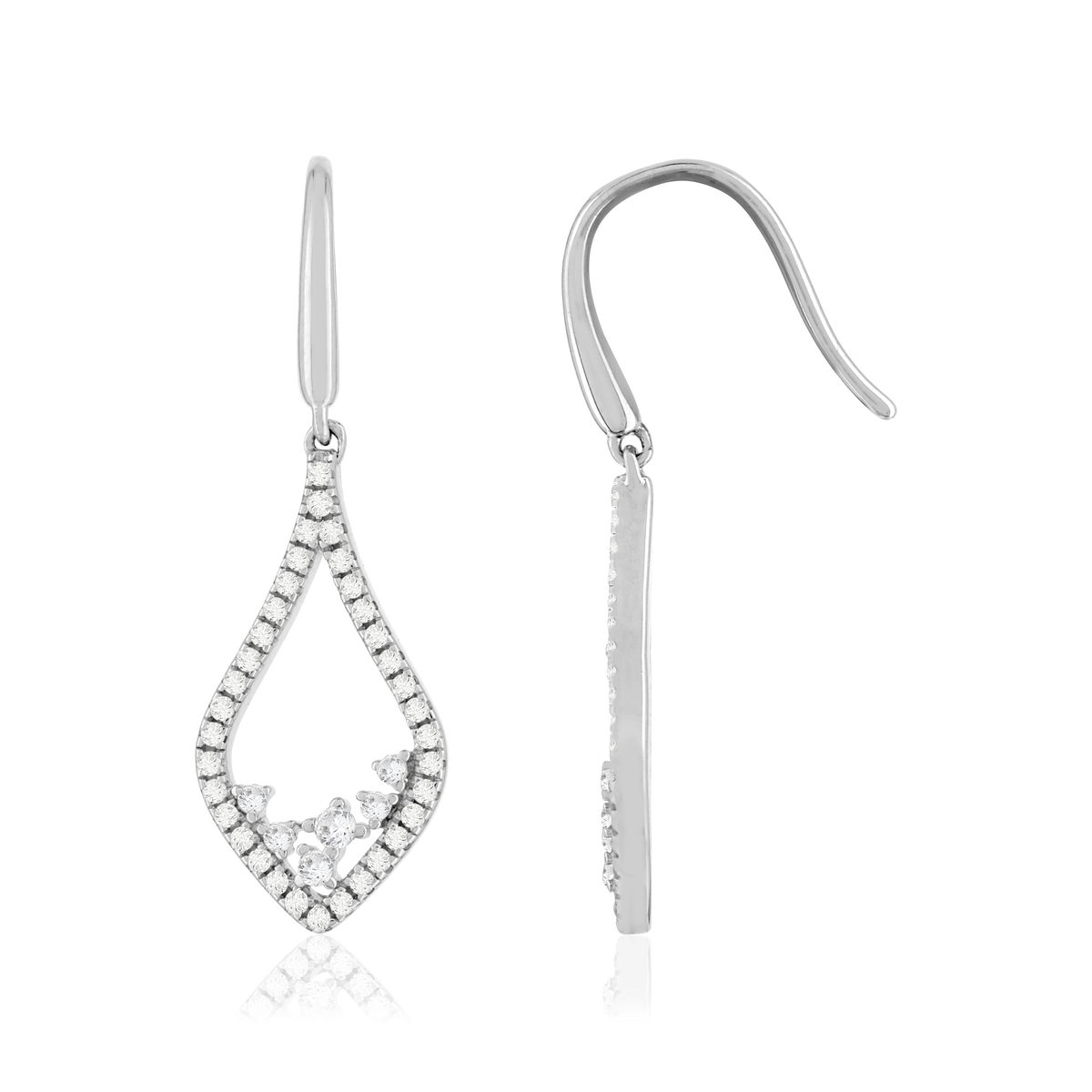 Boucles d'oreilles pendants argent 925 zirconias