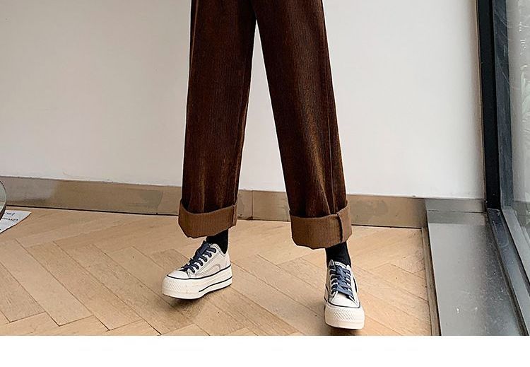 Soswift - Corduroy broek met wijde pijpen