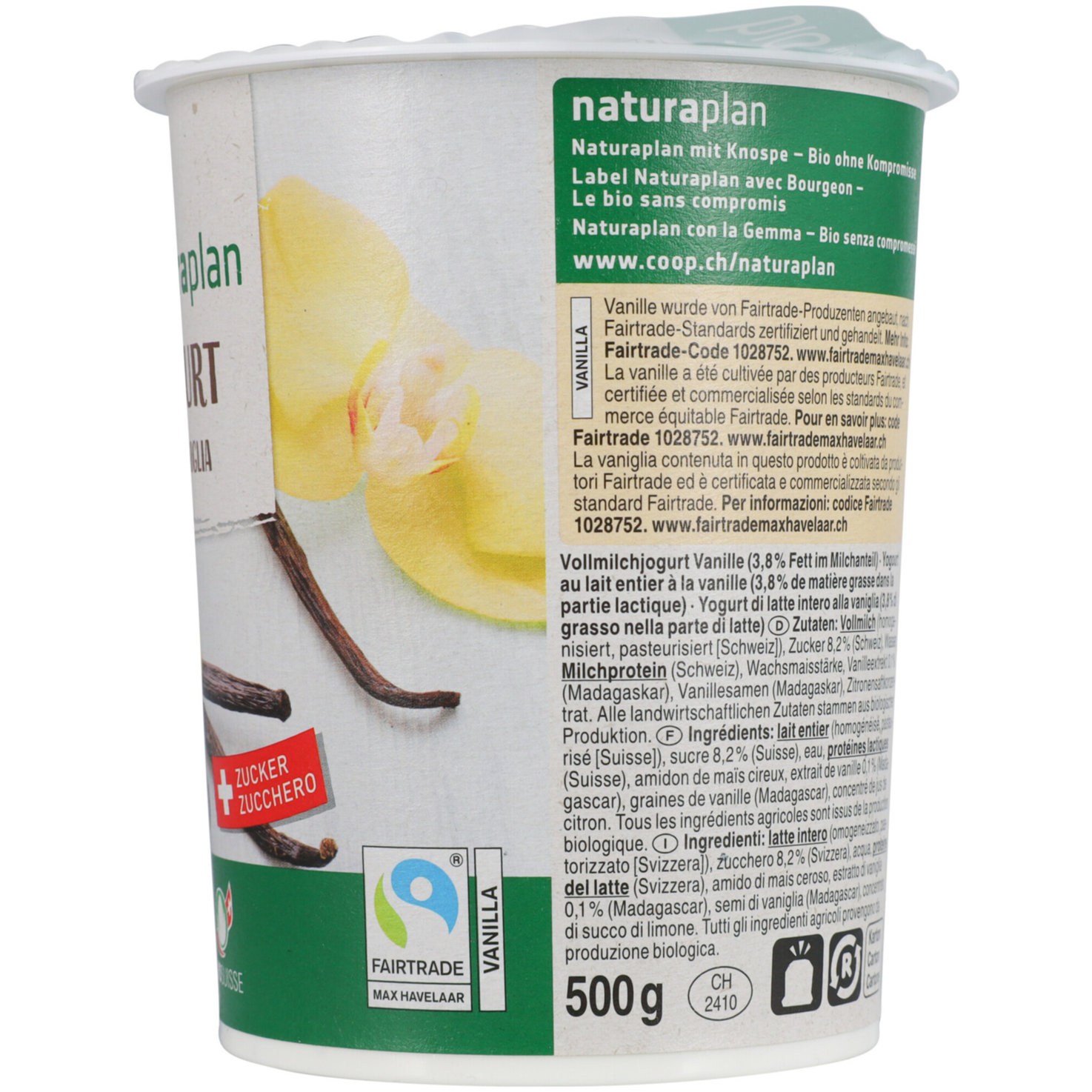 Naturaplan Bio Fairtrade Joghurt Vanille