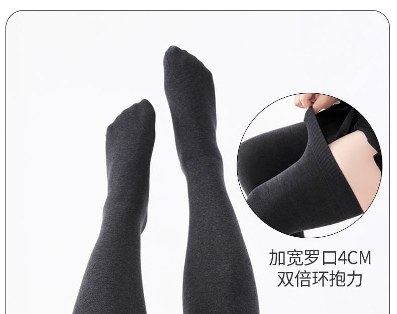 uliaque - Plus Size Fleece Gevoerde Overknee Kousen