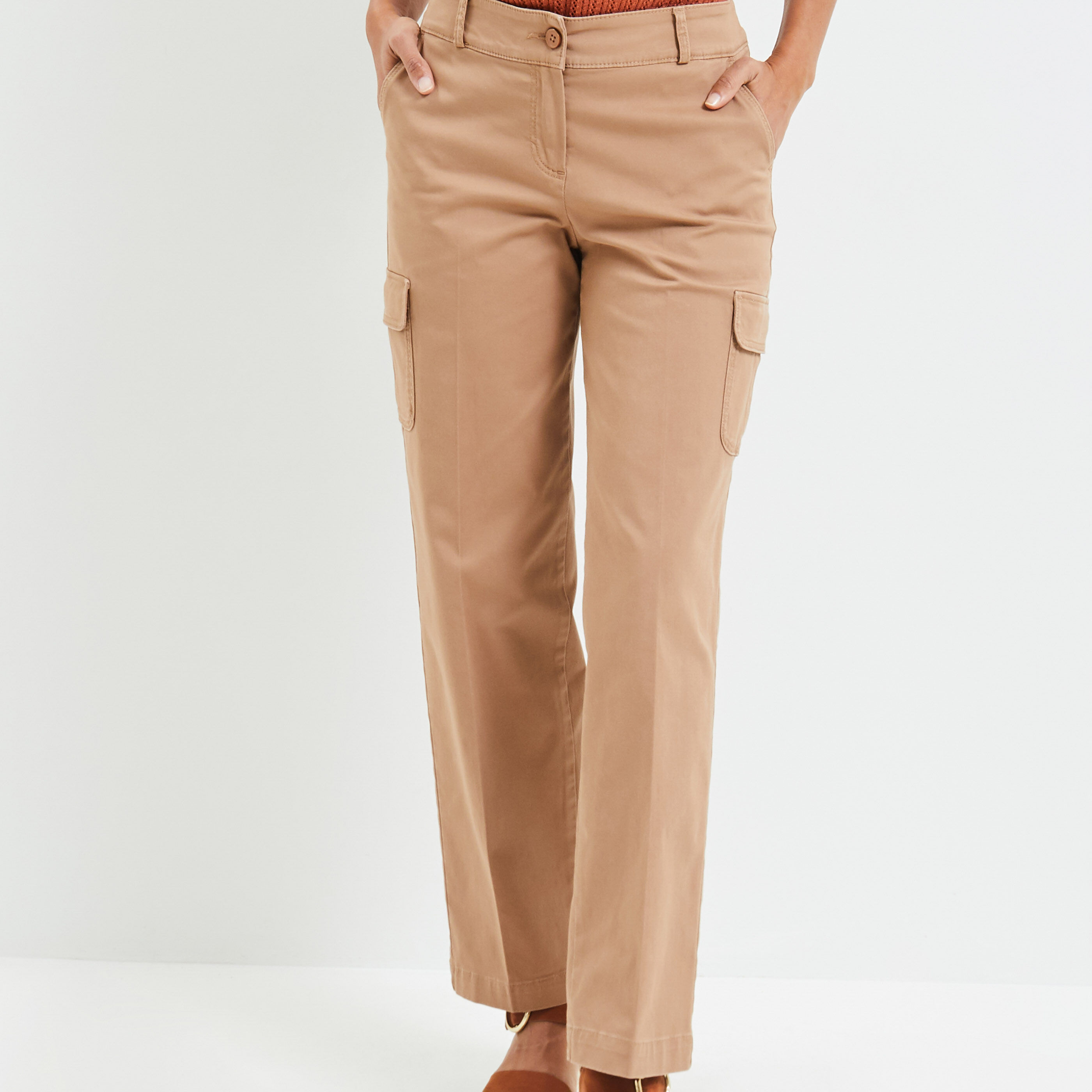 Pantalon cargo femme - CAMEL