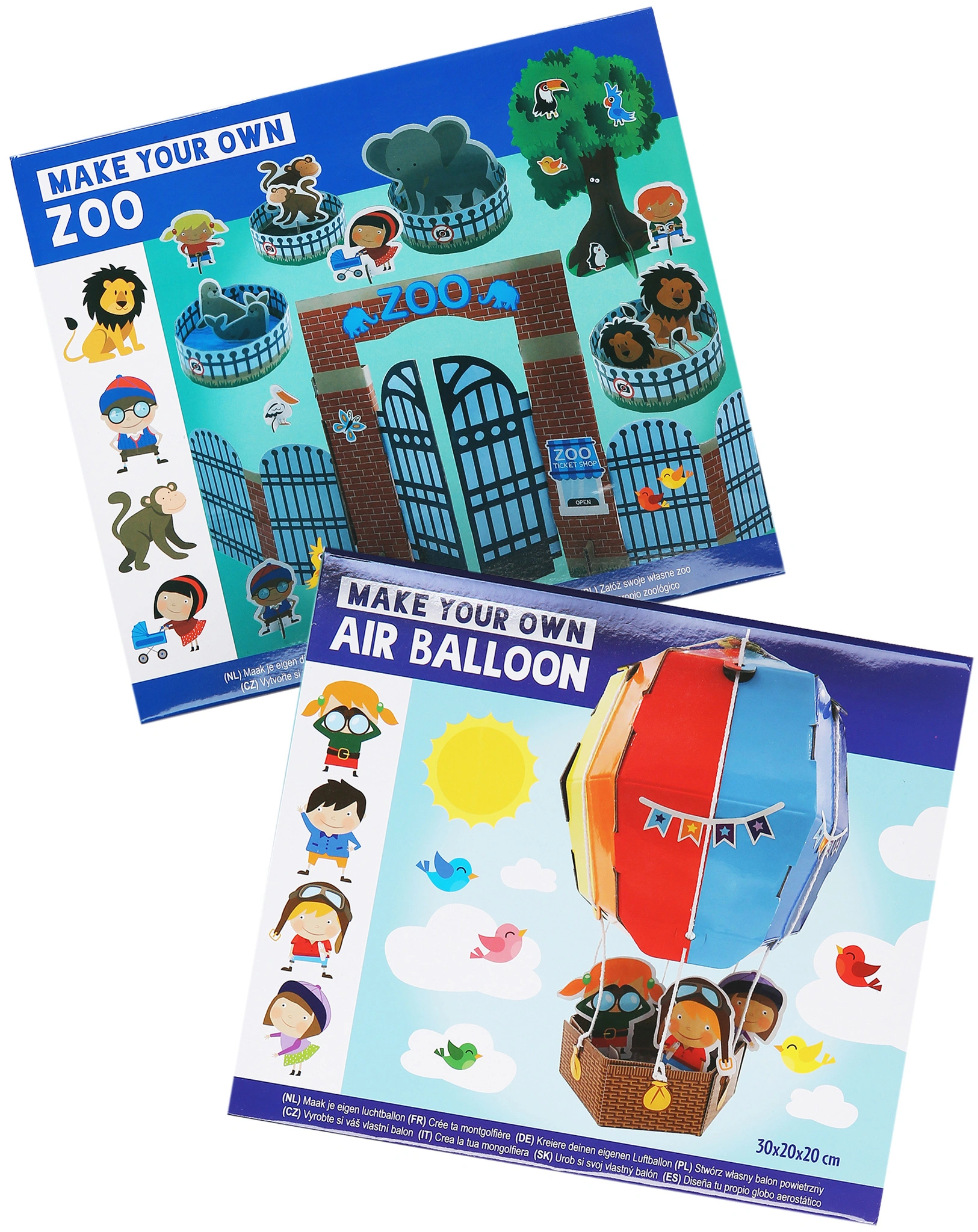 Spielwelt-Bastelset ZOO & BALLON aus Pappe