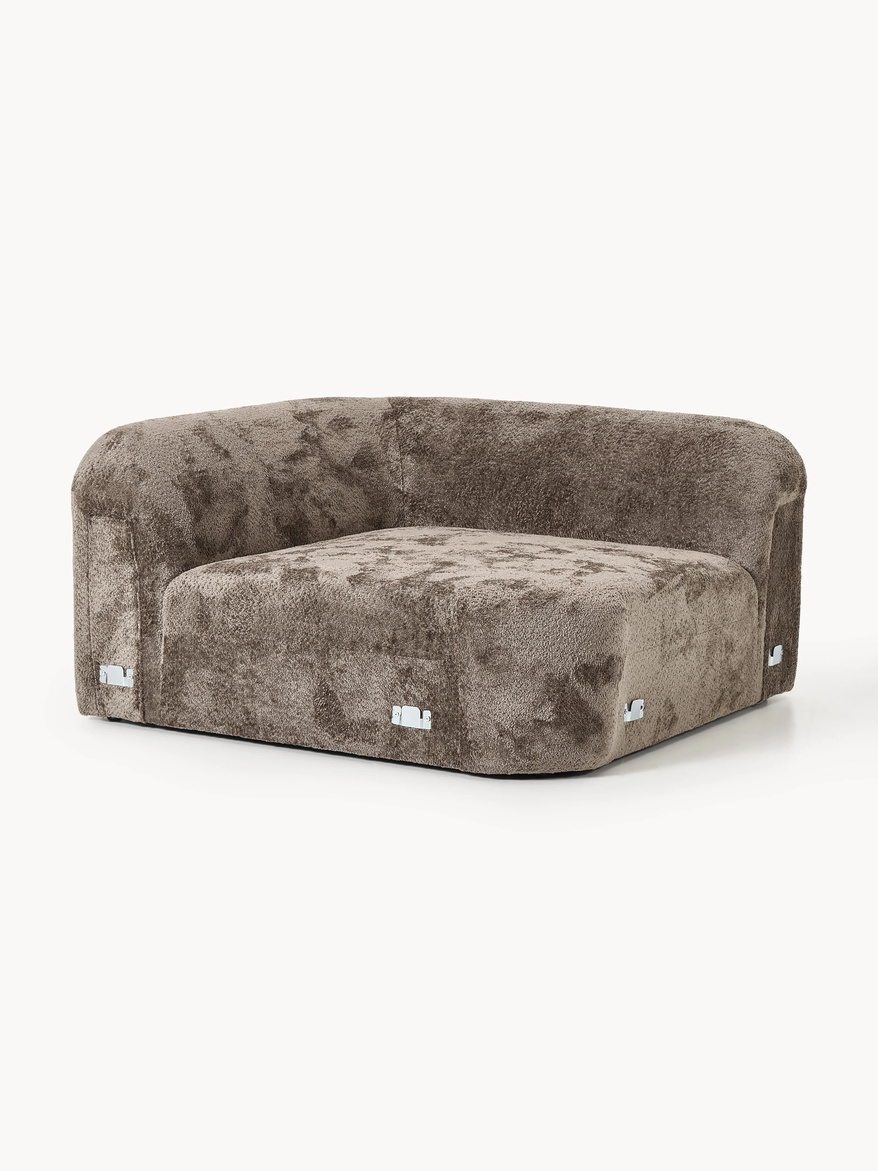 Ronde hoekmodule Wolke van teddy-bouclé