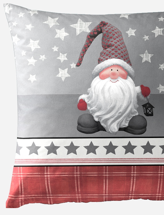 BIERBAUM Bettwäsche »Wichtel« 2 Stk. tlg. 100 % Baumwolle, Biber, unterschiedliche Weihnachts-Designs