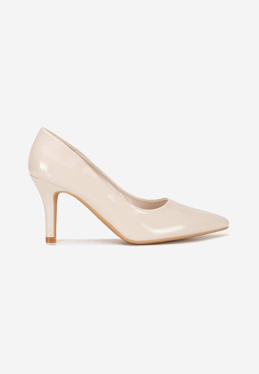 Chaussures vernies à talon beige Evaniela