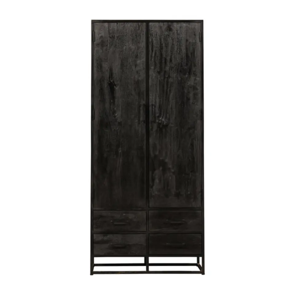 Mangohoutonline - Kast Florence 90cm Rechthoekig - Zwart - Mahom