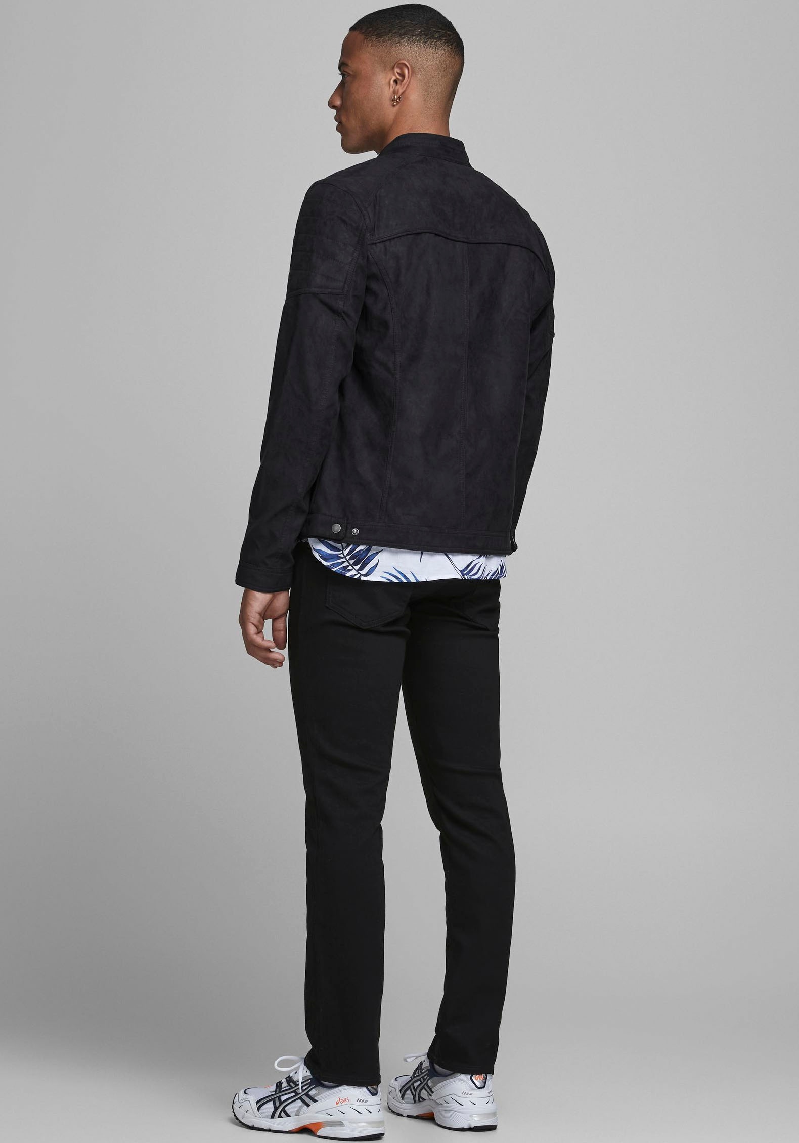 Jack & Jones Lederimitatjacke »JJEROCKY in Kunstlederoptik mit Reissverschlusstaschen« ohne Kapuze unifarben, modisch, regular fit, Lederimitat
