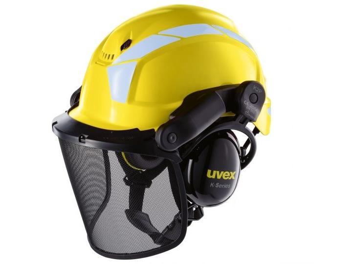 uvex Schutzhelm Pheos Forestry, Gelb Forsthelm Komplettset