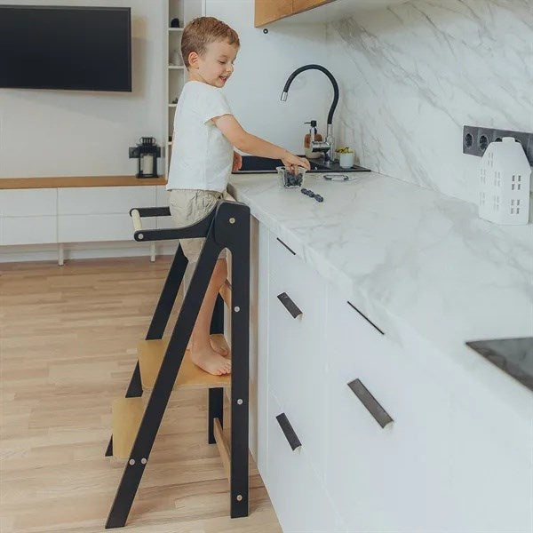Køb Duck Woodworks Foldbart Læringstårn Black